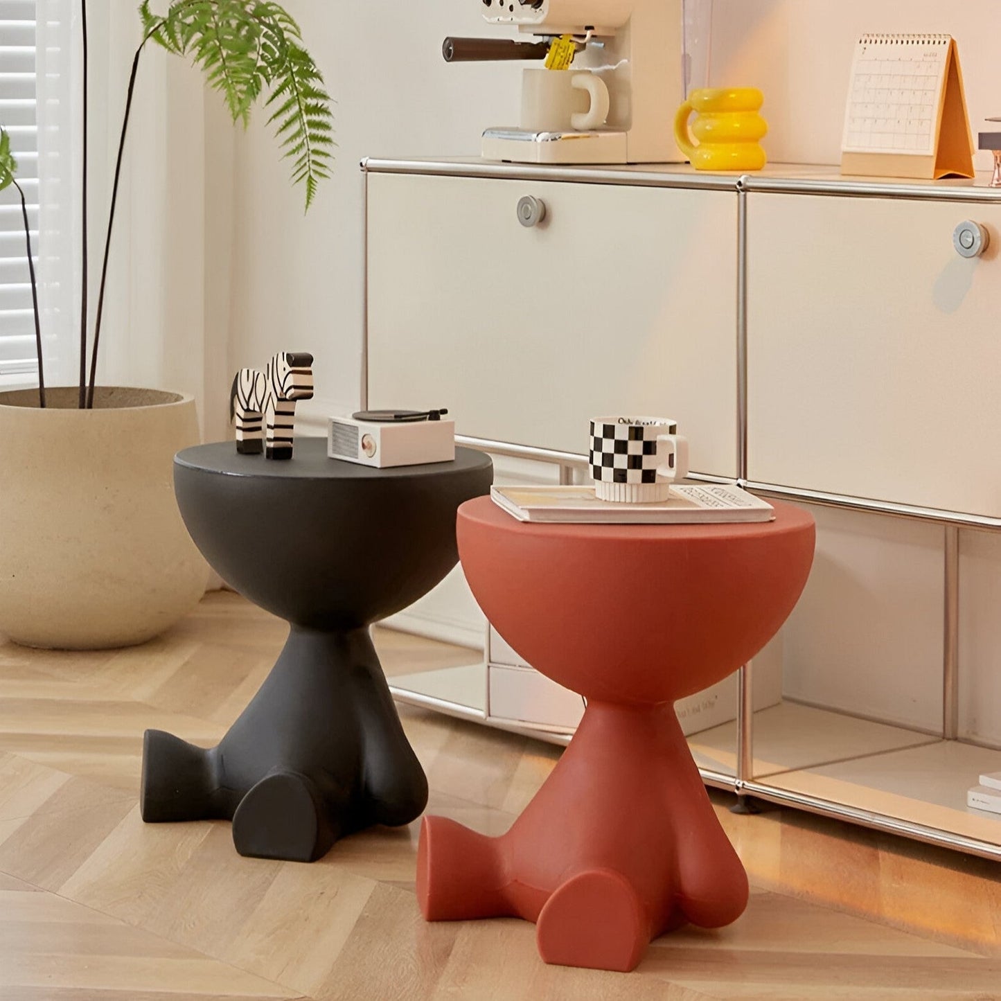 Table d'appoint ronde moderne en plastique