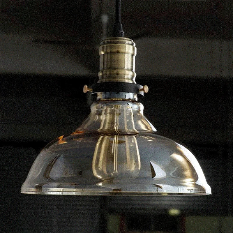 Pendant Light with Glass Shade and Vintage Style