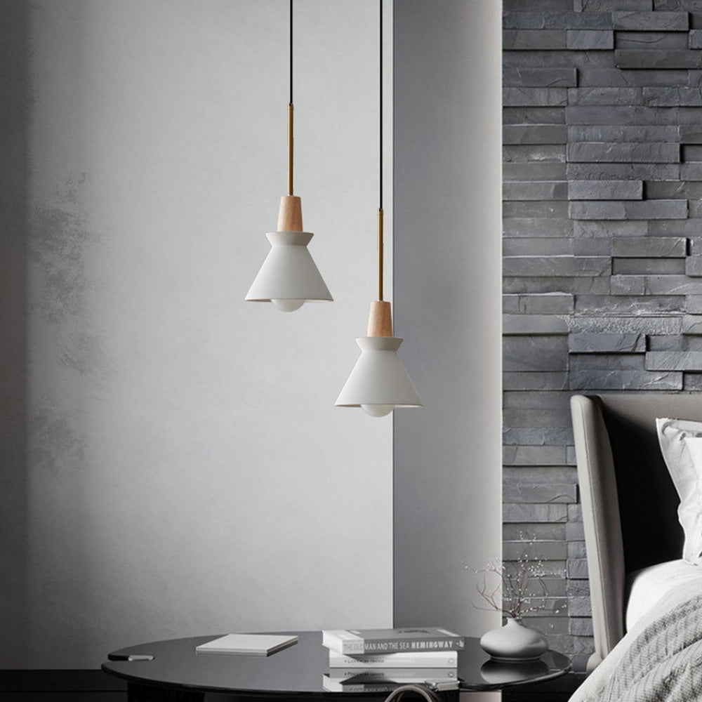 Sleek Modern White Concrete Cone Pendant Light for Contemporary Home Décor and Stylish Illumination