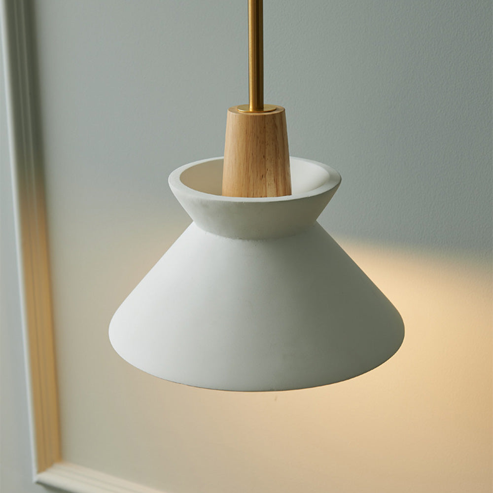 Sleek Modern White Concrete Cone Pendant Light for Contemporary Home Décor and Stylish Illumination