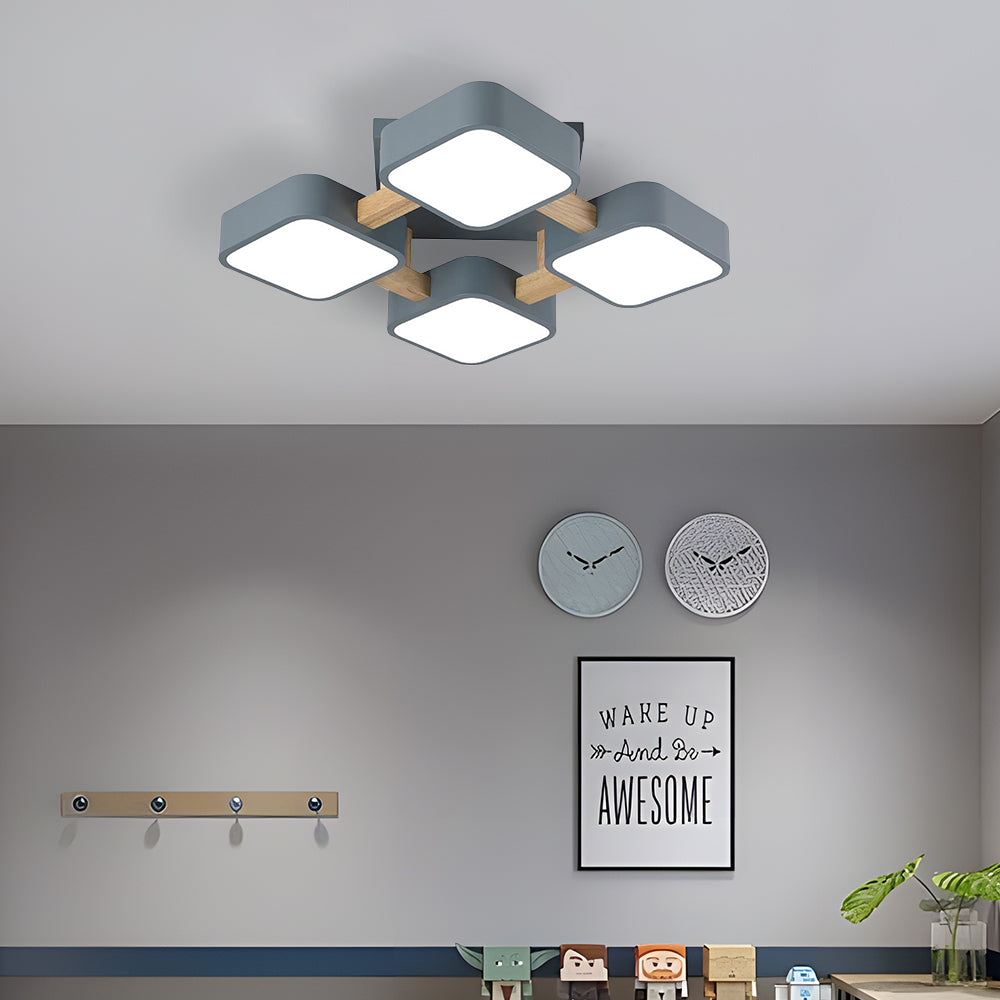 Modern Macaron LED Ceiling Light Fixture for Stylish Bedroom Illumination and Contemporary Home Décor