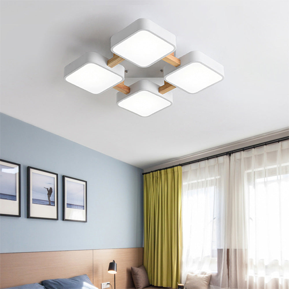 Modern Macaron LED Ceiling Light Fixture for Stylish Bedroom Illumination and Contemporary Home Décor