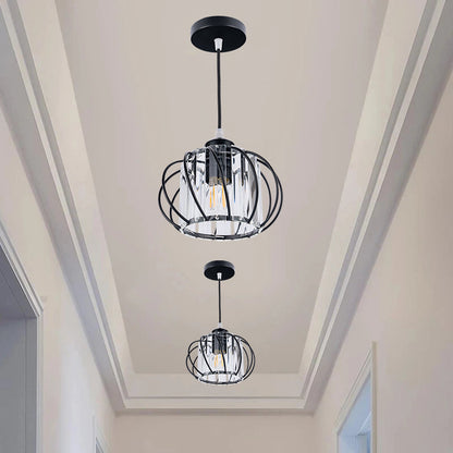 Pendant Light Black Glass Globe Ceiling Fixture