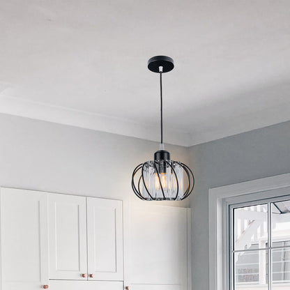 Pendant Light Black Glass Globe Ceiling Fixture