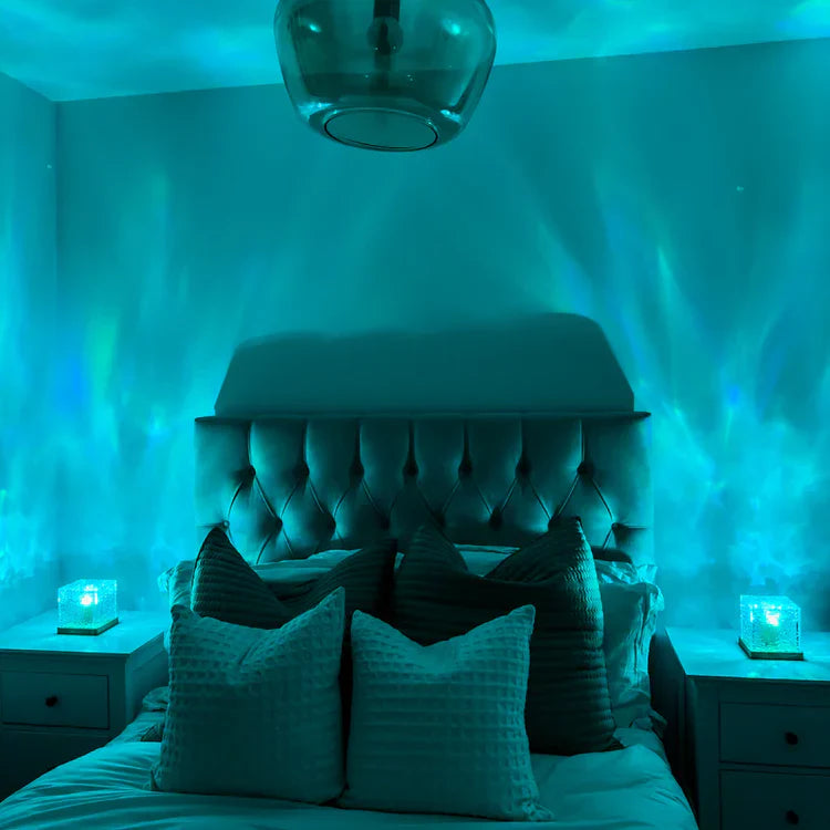 Lámpara de mesa LED con efecto de ondas de agua