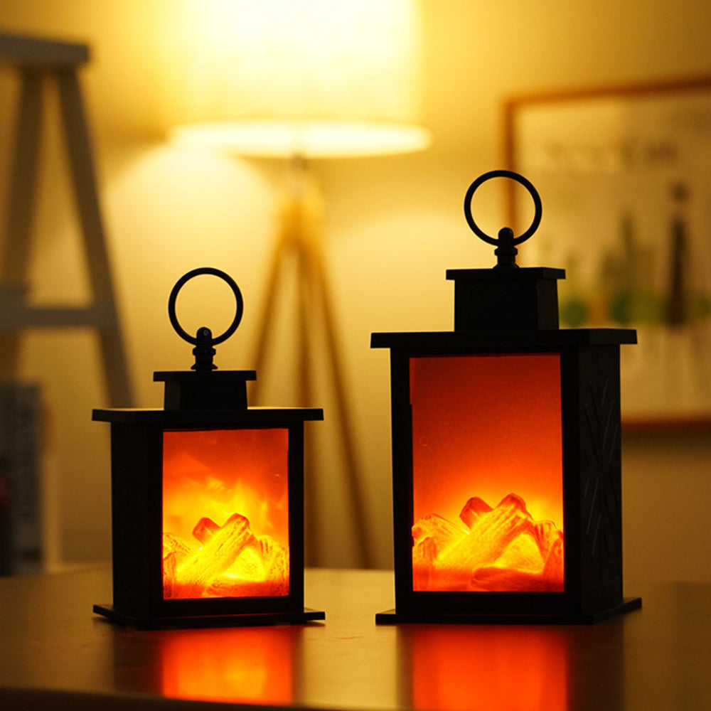 Compact LED Simulated Fireplace Light for Festive Christmas Illuminations and Cosy Ambience