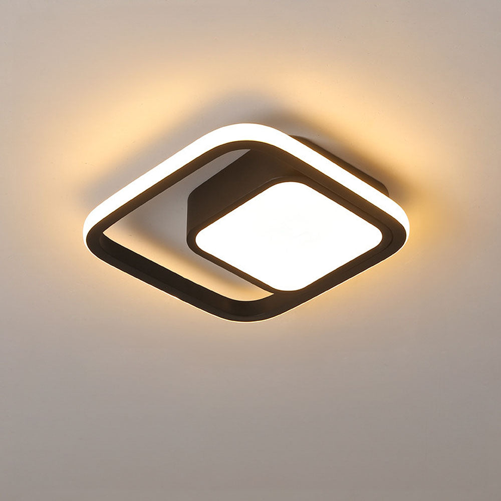 Sleek Minimalist Double Ring LED Ceiling Light Fixture for Modern Home Interiors and Contemporary Spaces