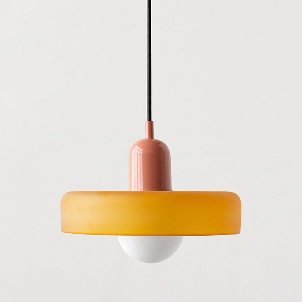 Vibrant Bauhaus Glass Pendant Light for Kitchen Island - Colourful Ceiling Fixture for Modern Home Décor