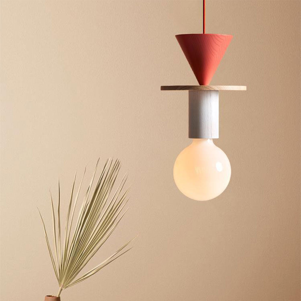 Vibrant Coloured Wooden Block Pendant Light – Stylish, Contemporary Lighting for Home Décor and Unique Interiors