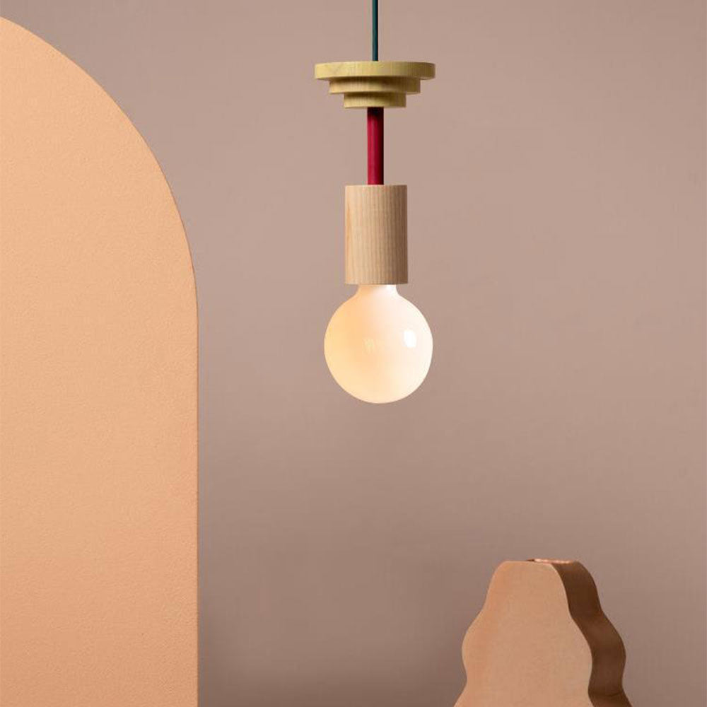 Vibrant Coloured Wooden Block Pendant Light – Stylish, Contemporary Lighting for Home Décor and Unique Interiors