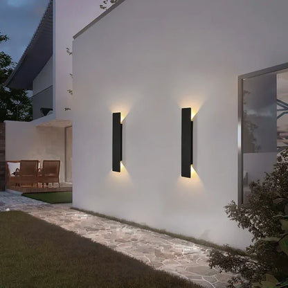 Applique murale extérieure noire LED Aluminium Moderne