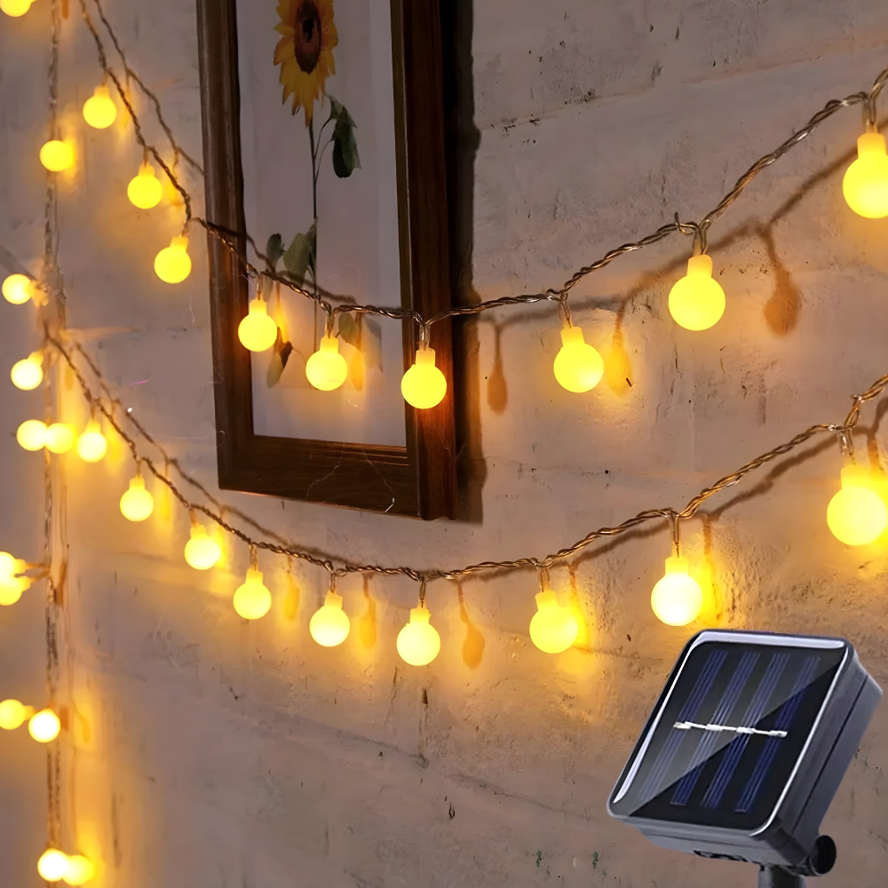 Luci a stringa solari da esterno impermeabili a LED a risparmio energetico