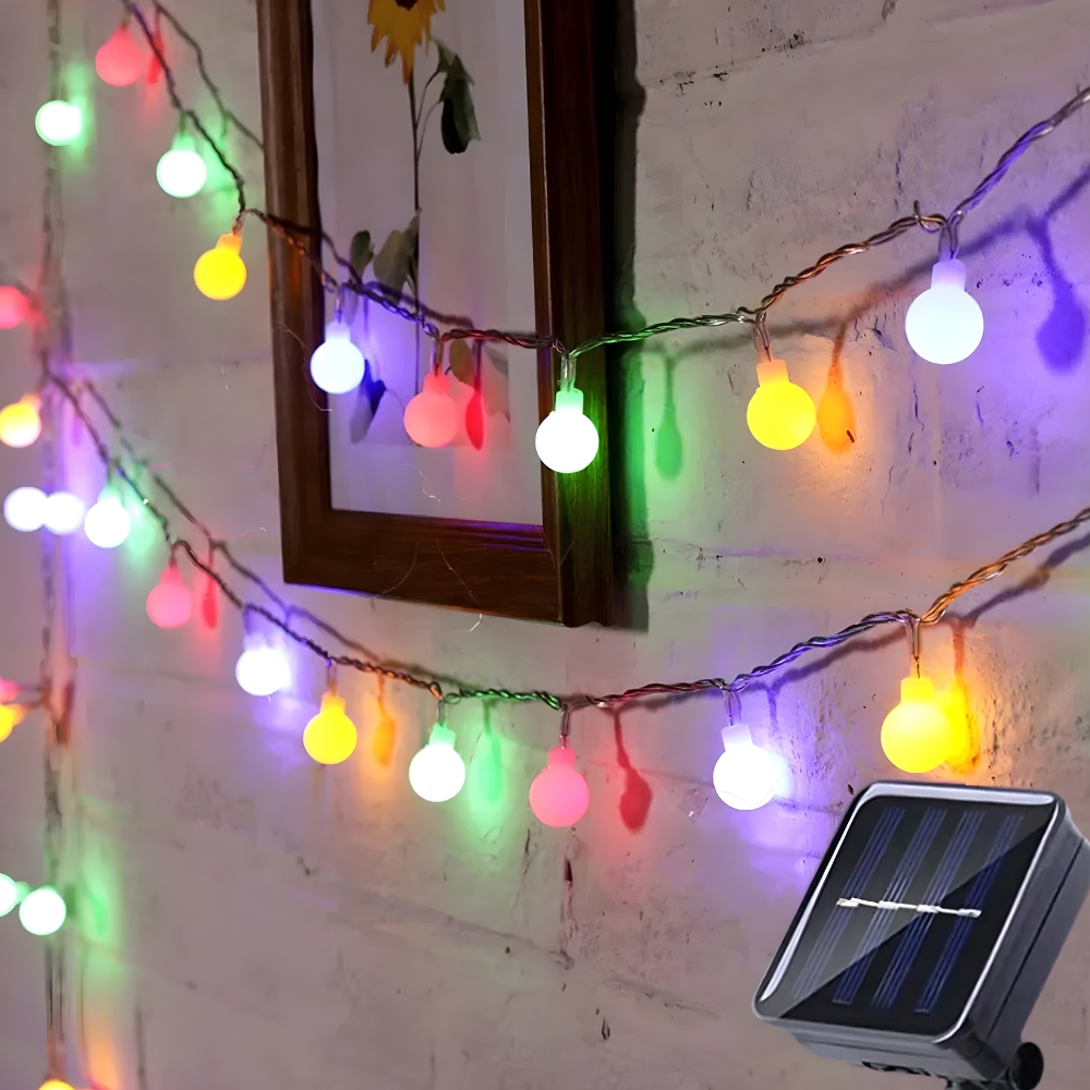 Luces de cadena solares para exteriores impermeables LED de ahorro de energía