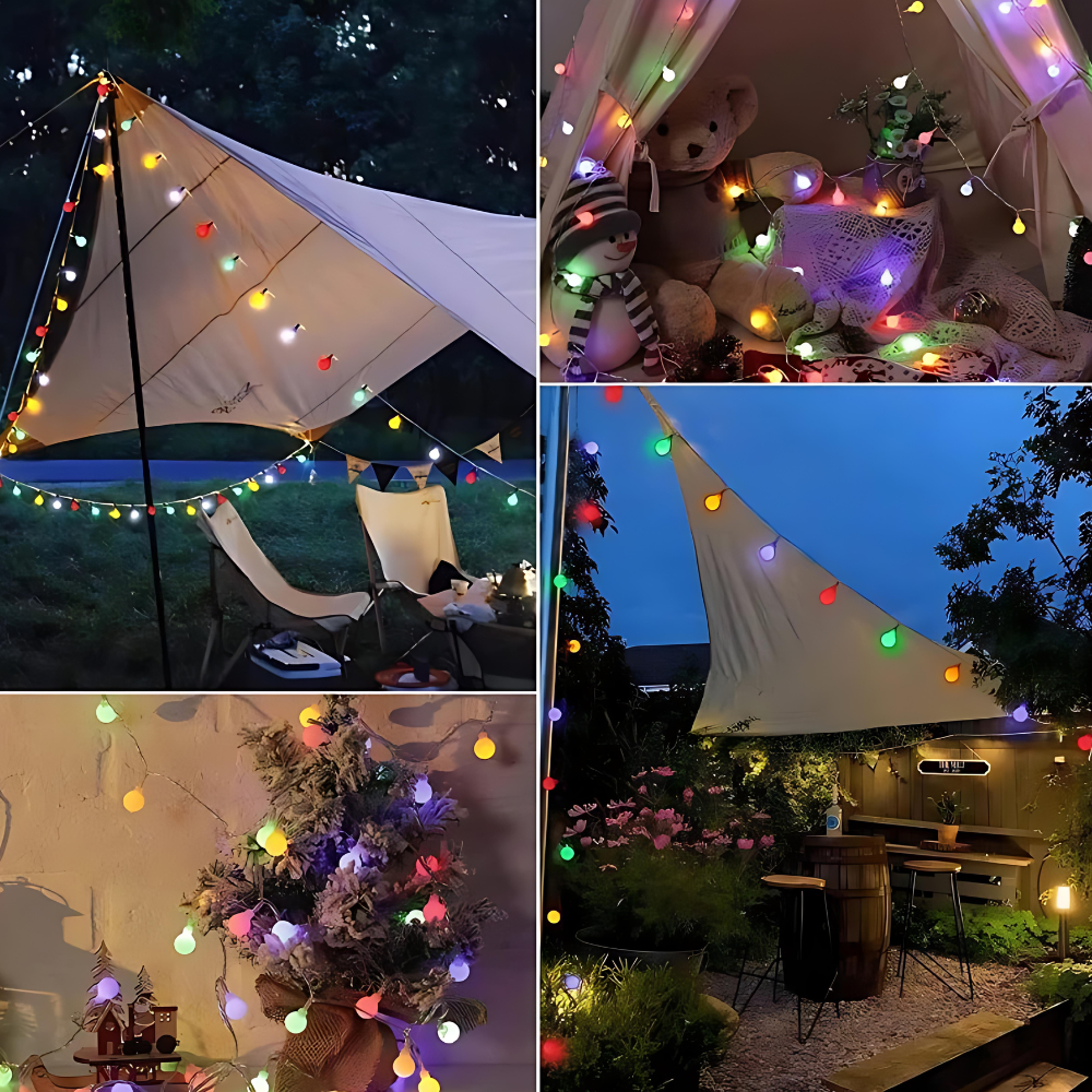 Luces de cadena solares para exteriores impermeables LED de ahorro de energía