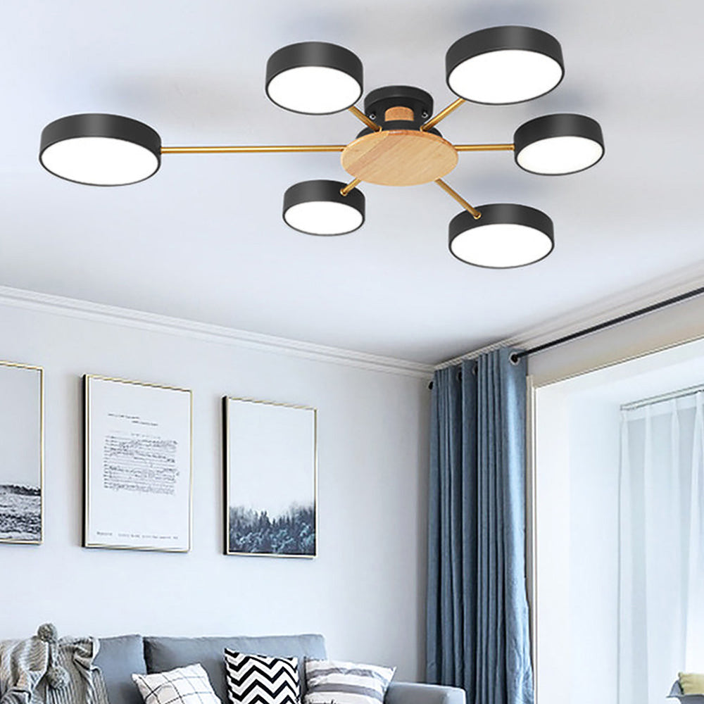 Multi-Bulb Round LED Ceiling Light for Bedrooms - Stylish Illumination for Modern Home Décor