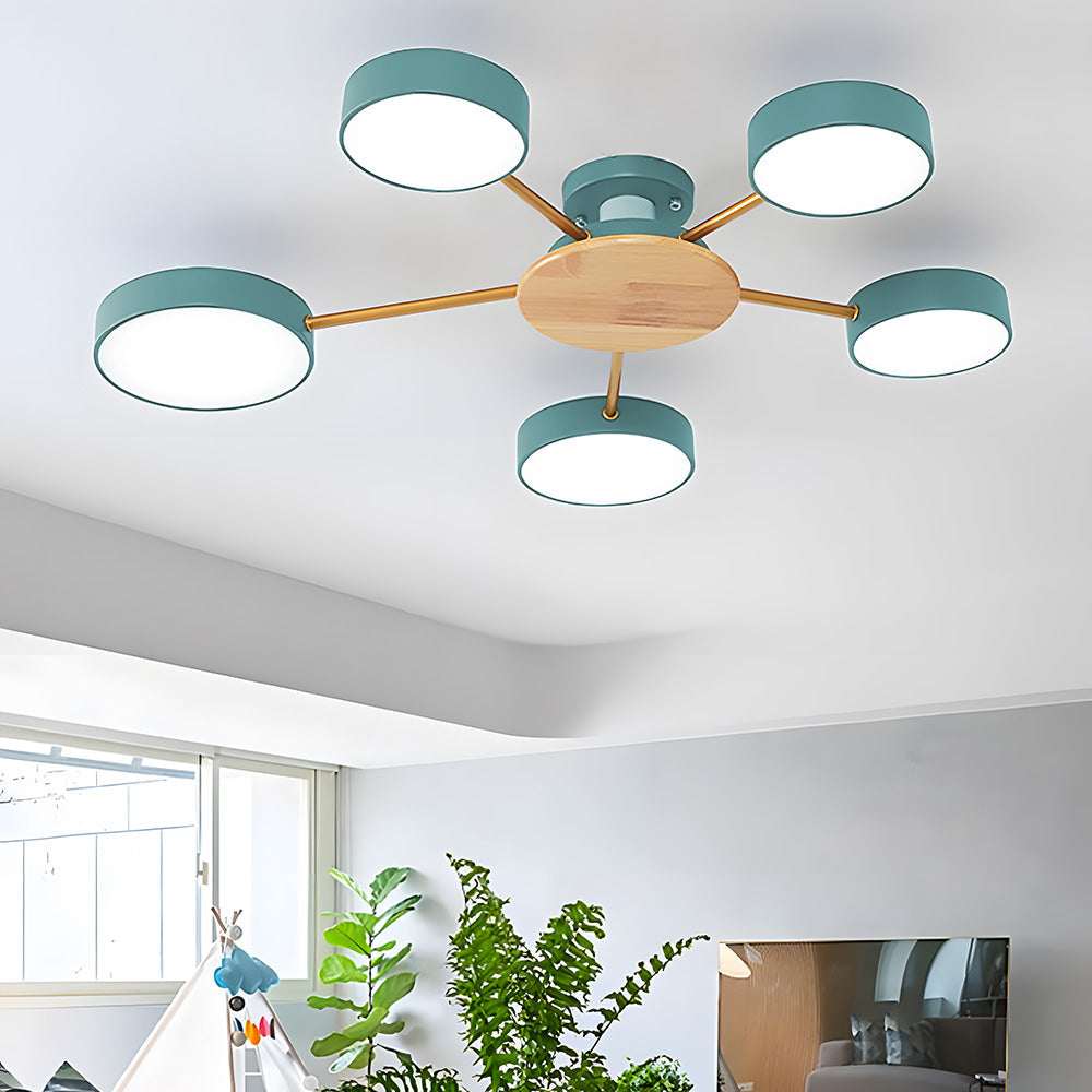 Multi-Bulb Round LED Ceiling Light for Bedrooms - Stylish Illumination for Modern Home Décor