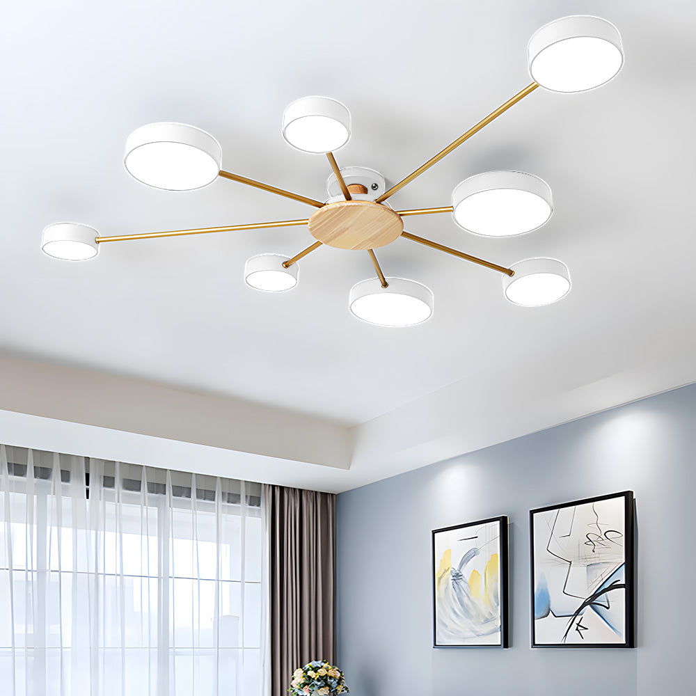 Multi-Bulb Round LED Ceiling Light for Bedrooms - Stylish Illumination for Modern Home Décor