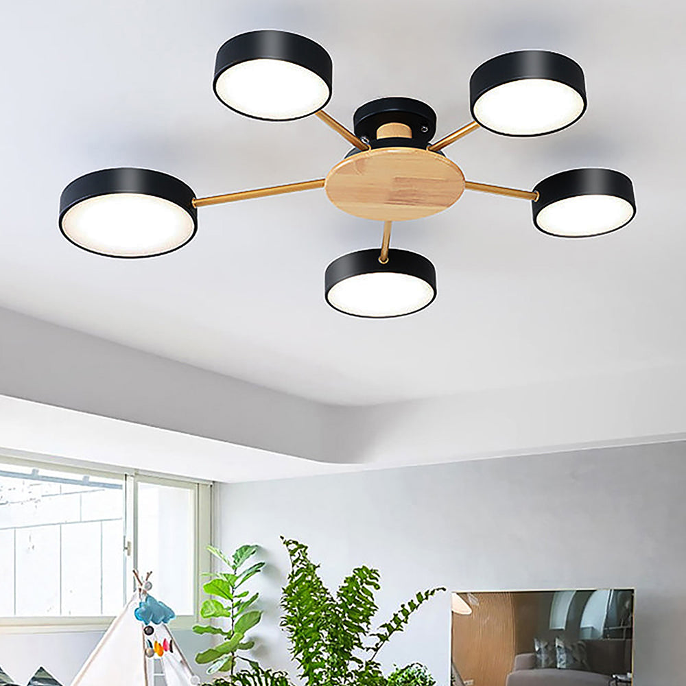 Multi-Bulb Round LED Ceiling Light for Bedrooms - Stylish Illumination for Modern Home Décor