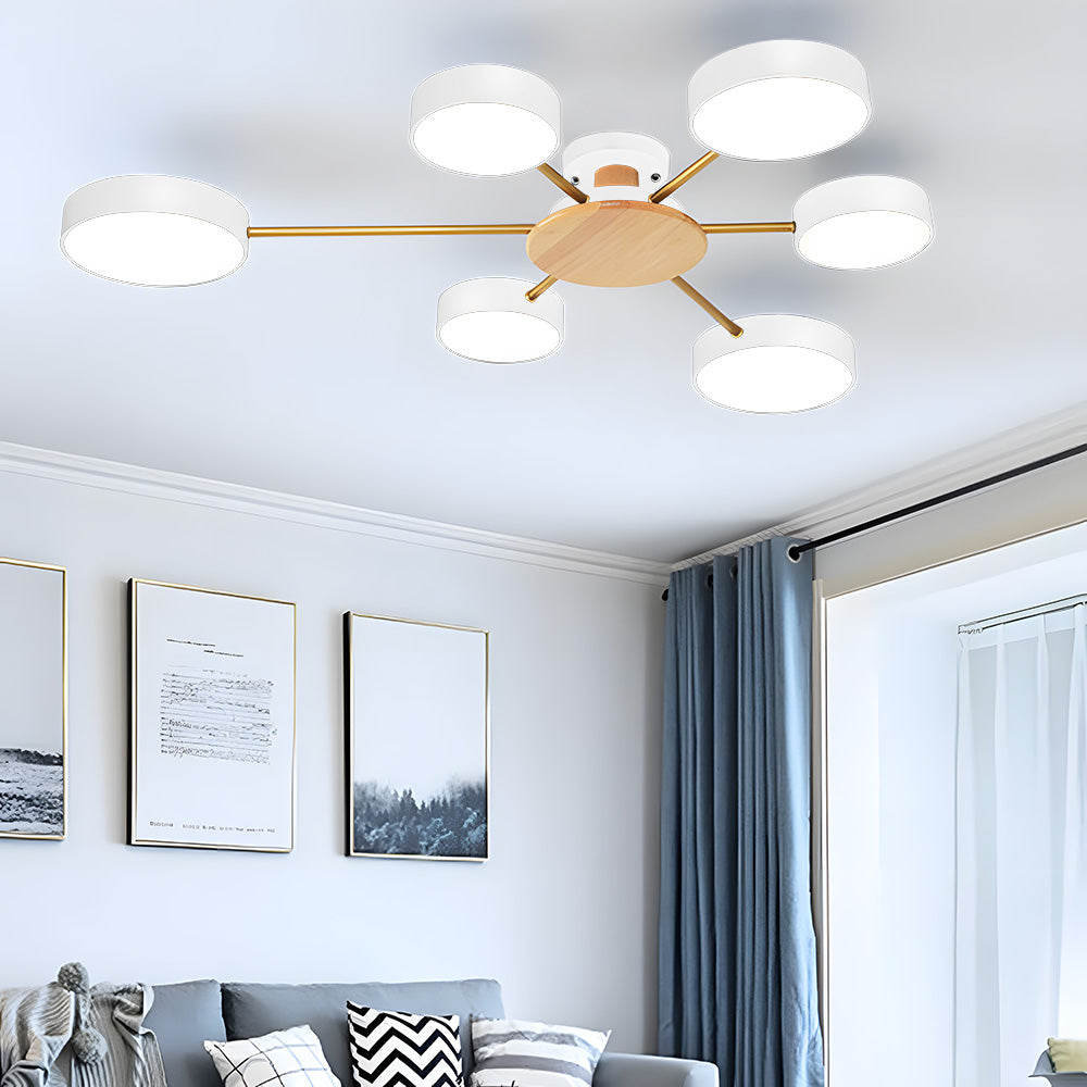 Multi-Bulb Round LED Ceiling Light for Bedrooms - Stylish Illumination for Modern Home Décor