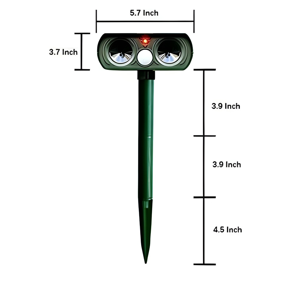 Solar Ultrasonic Outdoor Pest Repeller Motion Activated