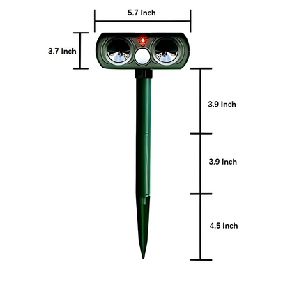 Solar Ultrasonic Outdoor Pest Repeller Motion Activated