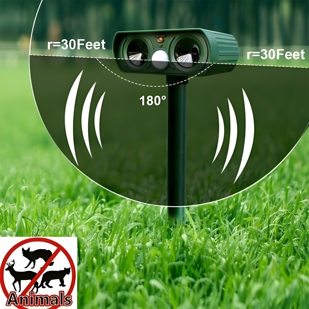 Solar Ultrasonic Outdoor Pest Repeller Motion Activated