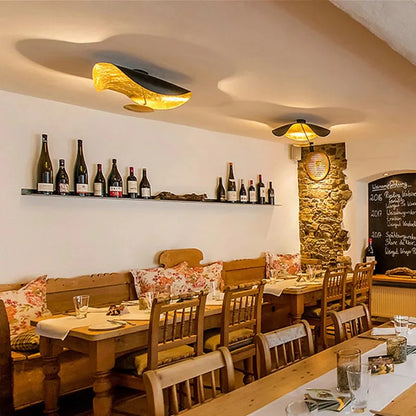 Plafonnier Feuille d'Or Lampe Suspendue Moderne