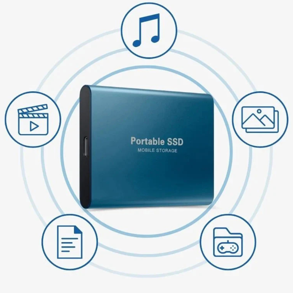 Portable SSD USB C External Aluminum Shockproof Solid State Drive