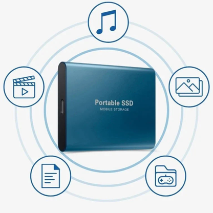 Disque SSD externe portable USB C en aluminium antichoc à état solide