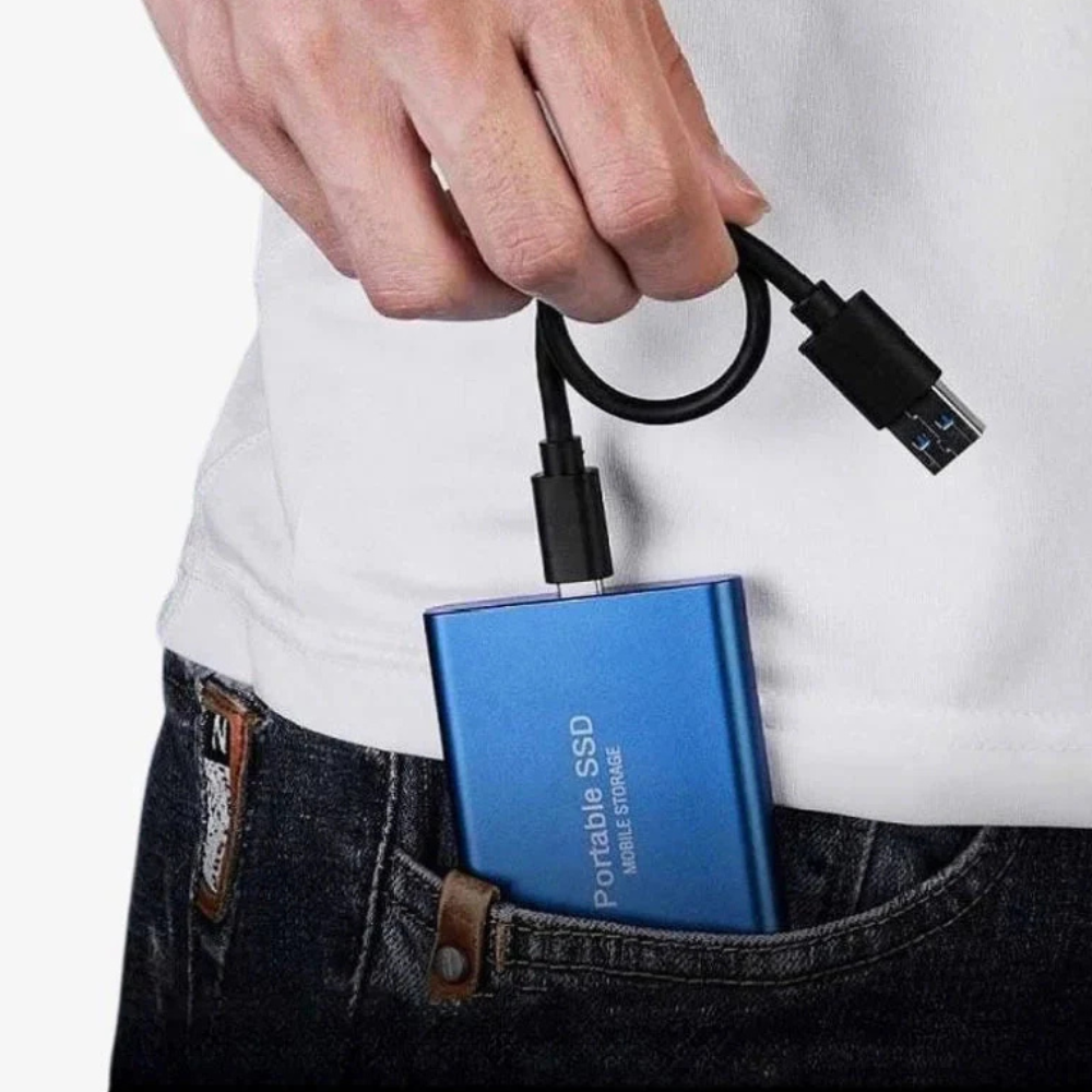 Disque SSD externe portable USB C en aluminium antichoc à état solide