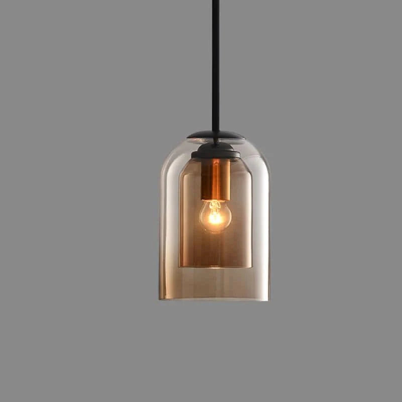 Lampada a sospensione moderna con paralume in vetro