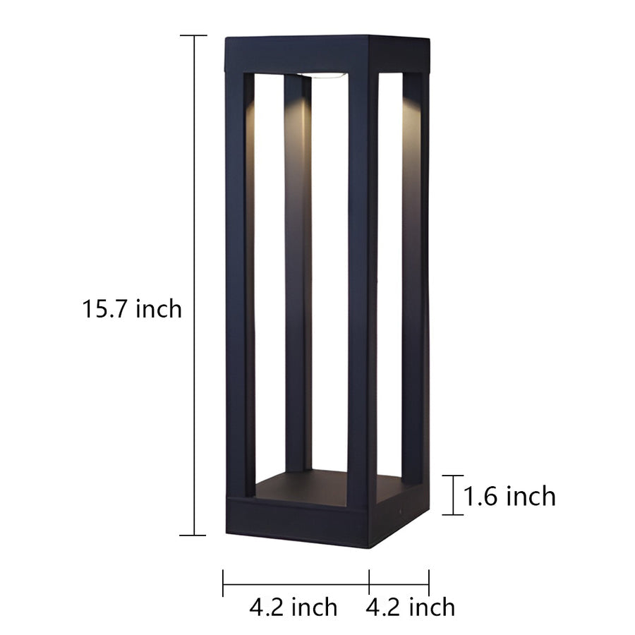 Paletto luminoso da giardino a LED per esterni in alluminio nero