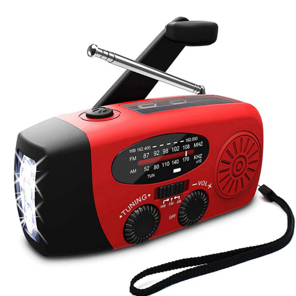 Radio Emergency Hand Crank Solar Weather Alert Flashlight Power Bank