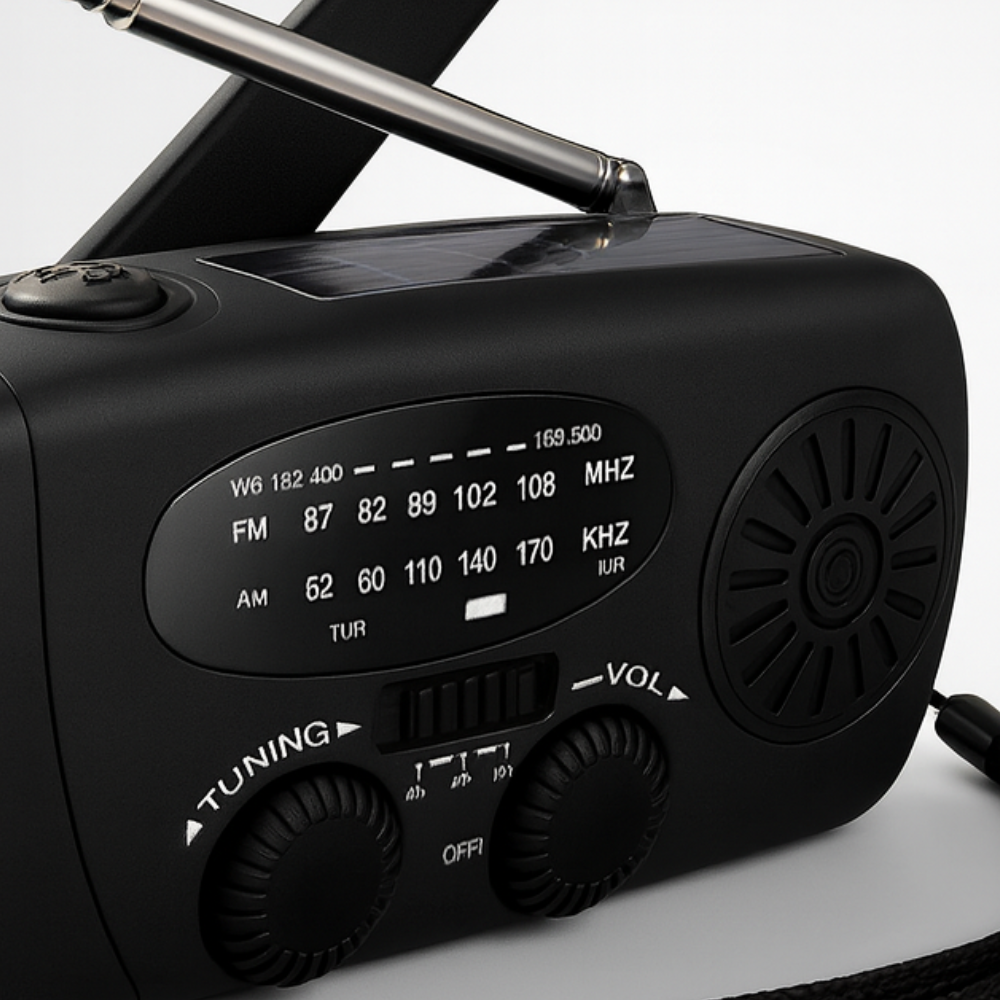 Radio d'urgence à manivelle solaire lampe de poche d'alerte météo banque d'alimentation