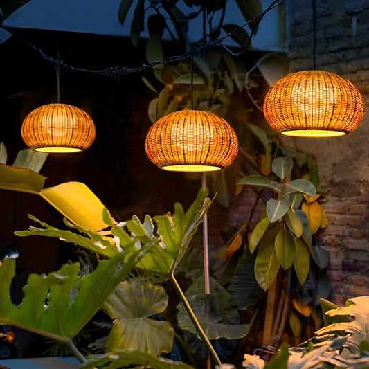 Pendant Light Outdoor Rattan Waterproof Lamp