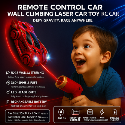 Kids Remote Control Car Wall Climbing Laser RC Toy
