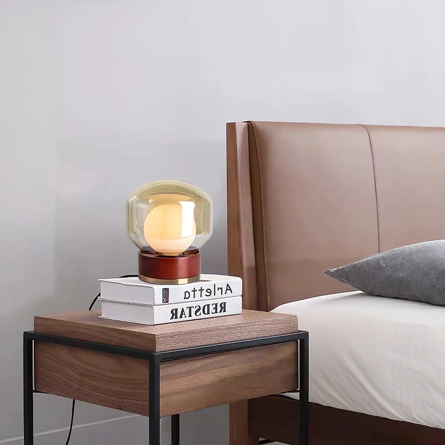 Contemporary Rigel Round Glass Table Lamp for Elegant Home Lighting and Stylish Décor in Modern Interiors