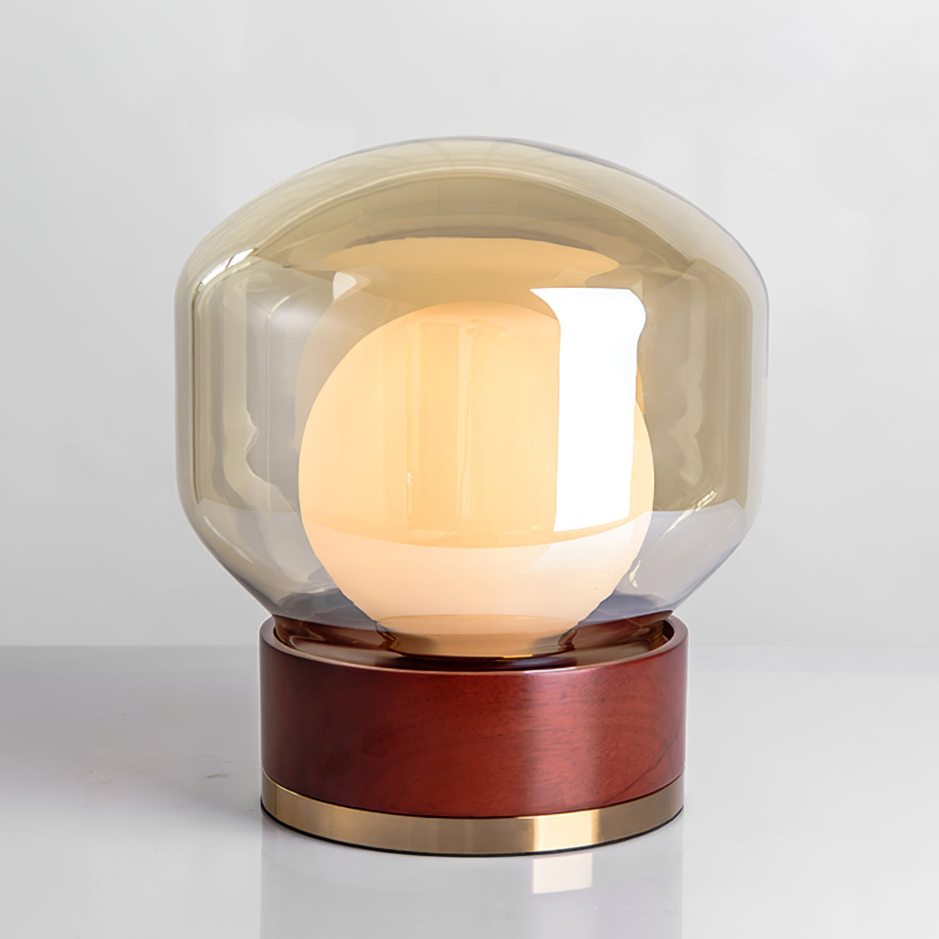 Contemporary Rigel Round Glass Table Lamp for Elegant Home Lighting and Stylish Décor in Modern Interiors