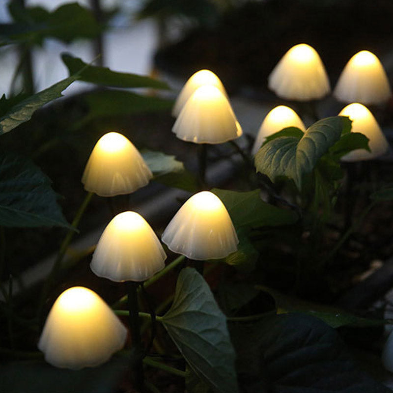 Luces solares para jardín con forma de hongo para exteriores