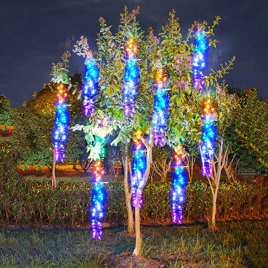 Luces de hadas LED para exteriores con efecto meteorito