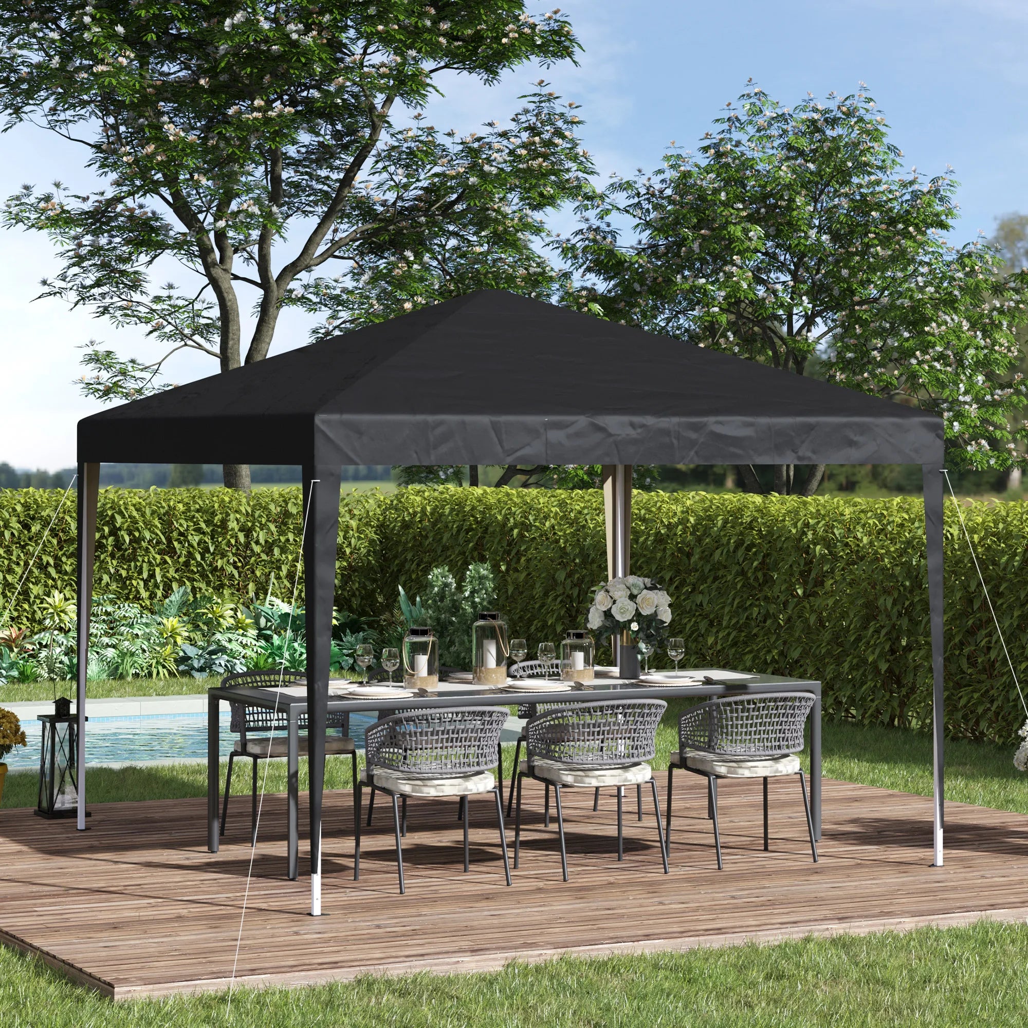 Carpa de jardín emergente con estructura de acero