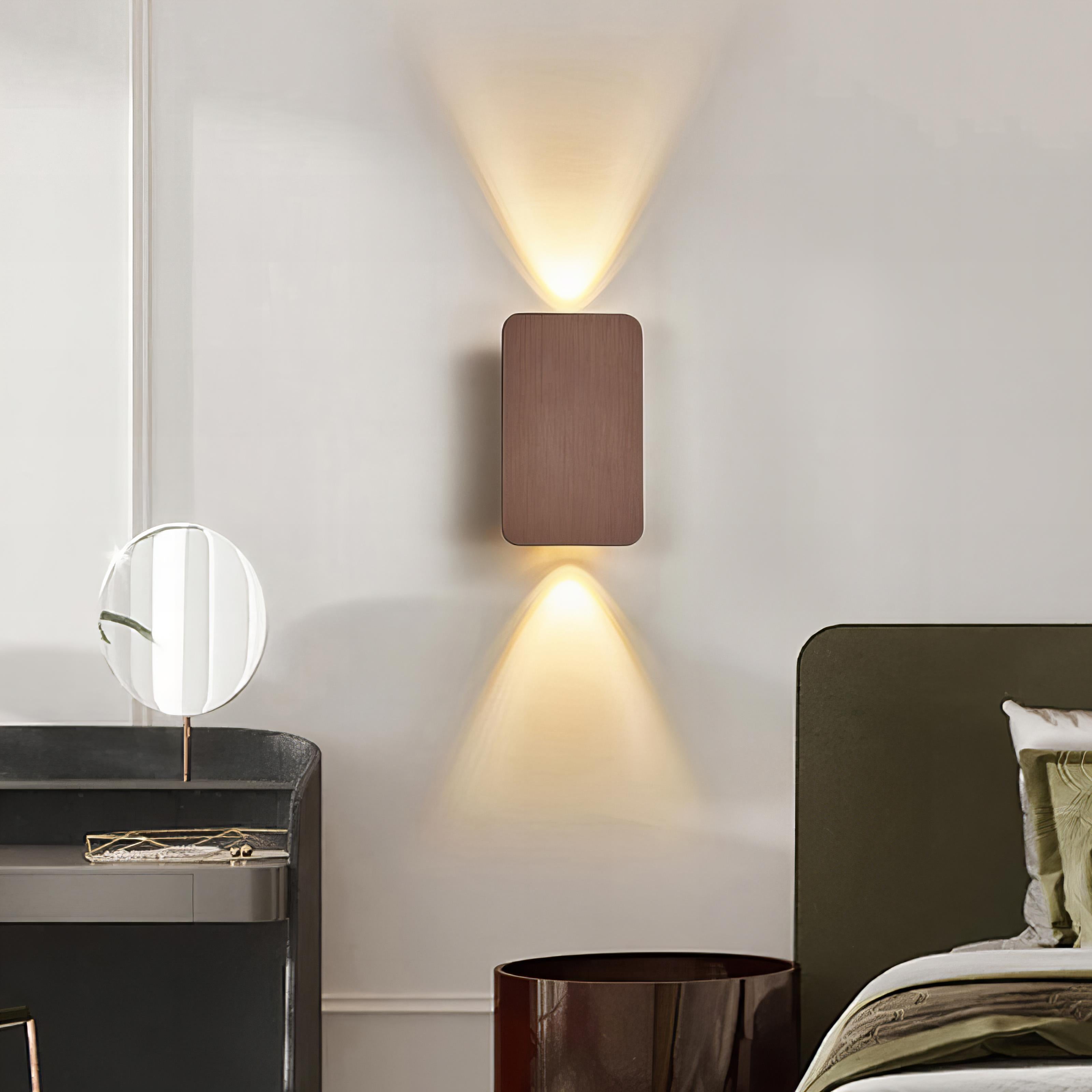 Aplique de pared moderno de metal rectangular LED para interior