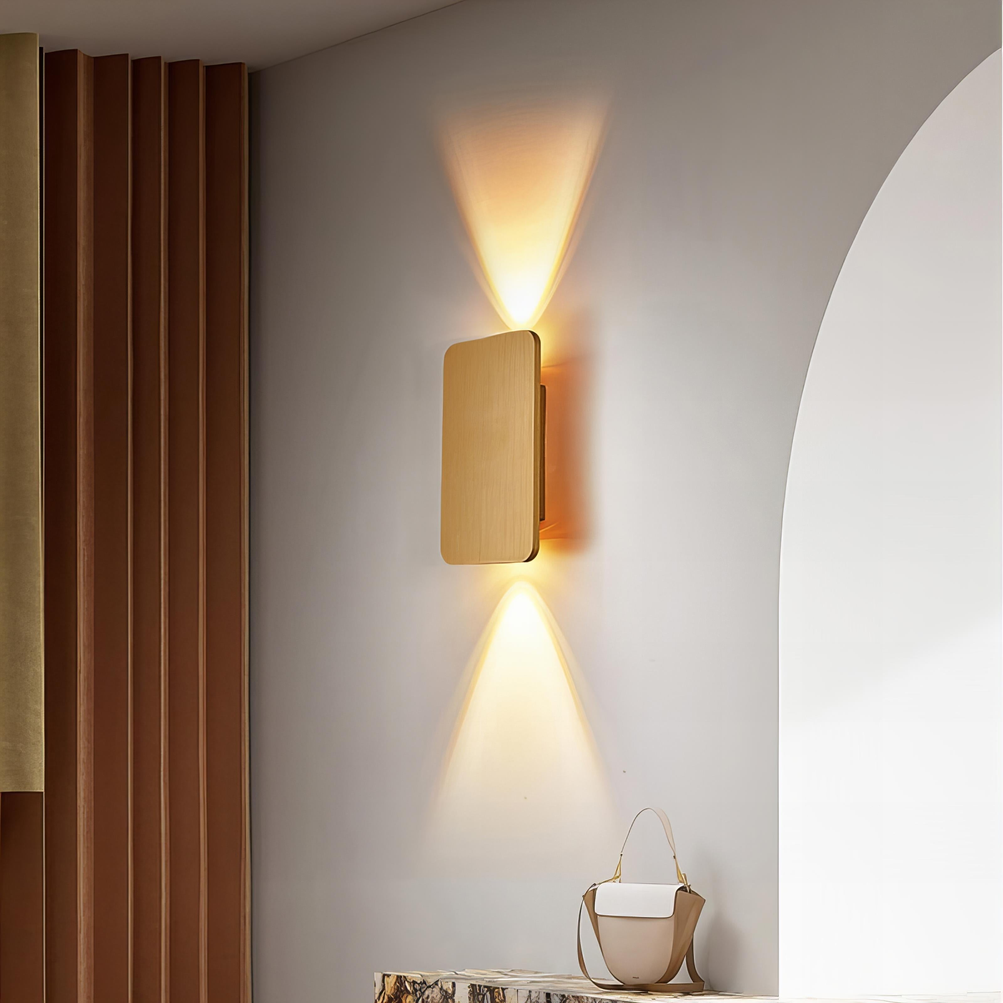 Aplique de pared moderno de metal rectangular LED para interior