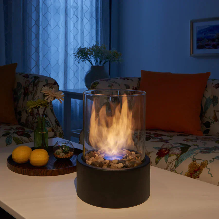 Estufa de chimenea de mesa de vidrio con bioetanol
