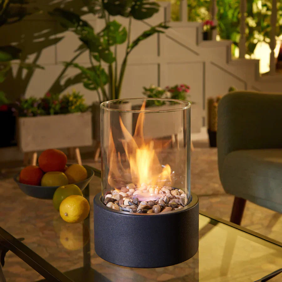 Estufa de chimenea de mesa de vidrio con bioetanol