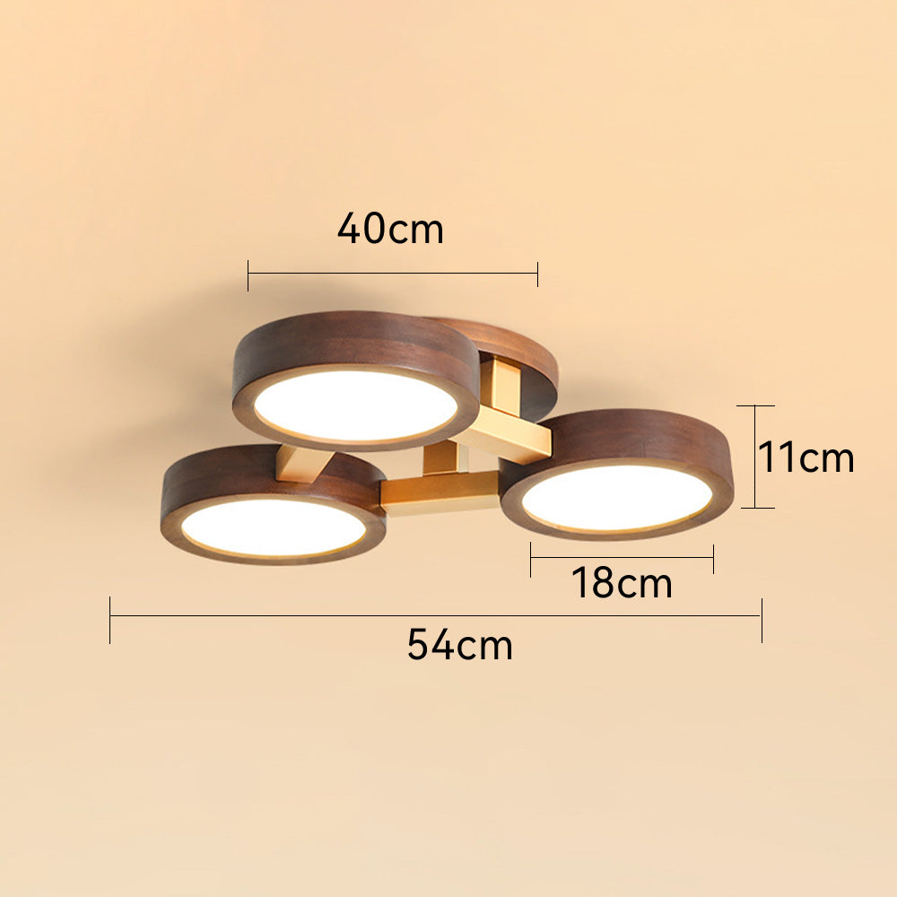 Contemporary Iron Wood LED Ceiling Light for Stylish Bedroom Illumination and Modern Home Decor