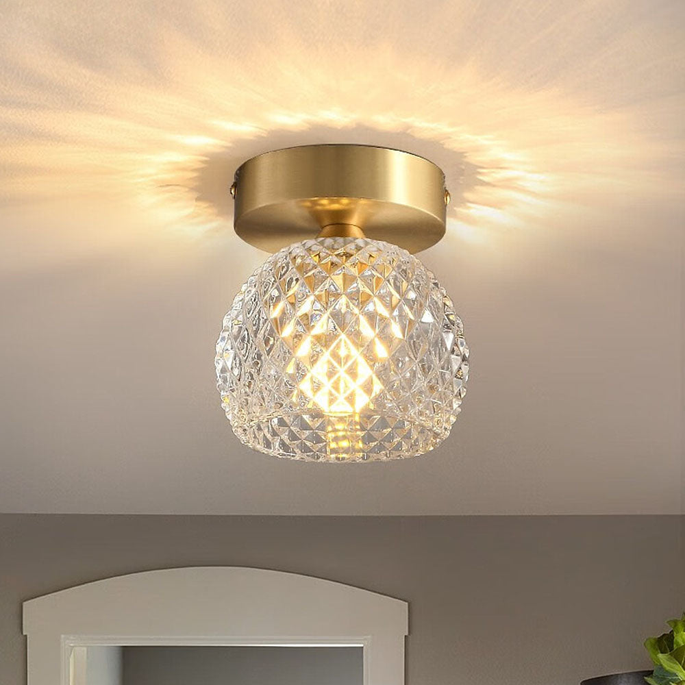 Contemporary Mini Clear Semi-Flush Ceiling Light for Hallway - Stylish and Modern Illumination Solution