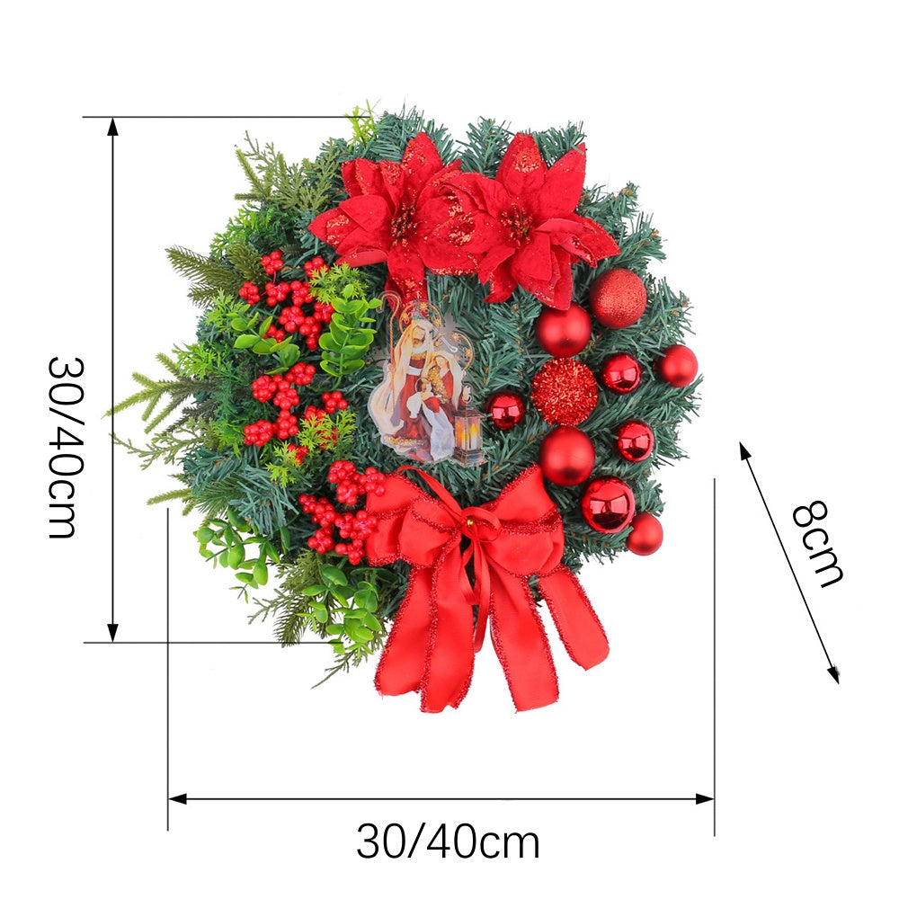 Warm LED Christmas Wreath Ornament with Twinkling Lights for a Festive Holiday Decoration