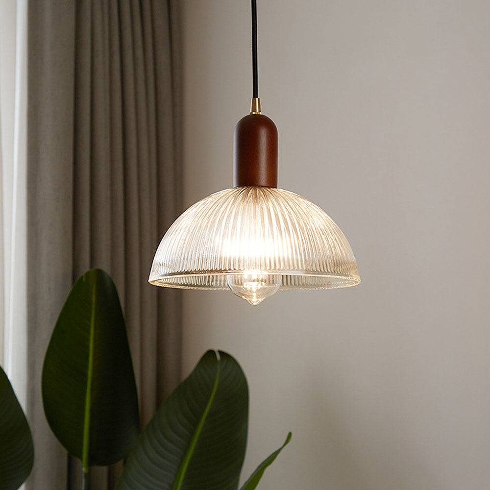 Wabi-Sabi Clear Glass Pendant Lights for Bedroom - Elegant, Minimalist Lighting Fixtures for a Serene Home Ambience