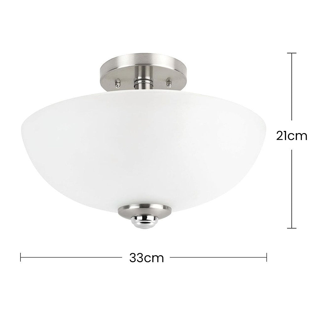 Nordic-Inspired Frosted Glass Semi-Flush Mount Ceiling Lights for Elegant Hallways and Stylish Interiors